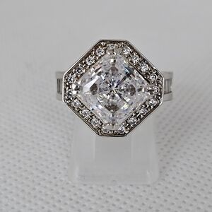 Genuine Michael Valittuti White Zircon Ring Palladium Sterling Silver Size 7!